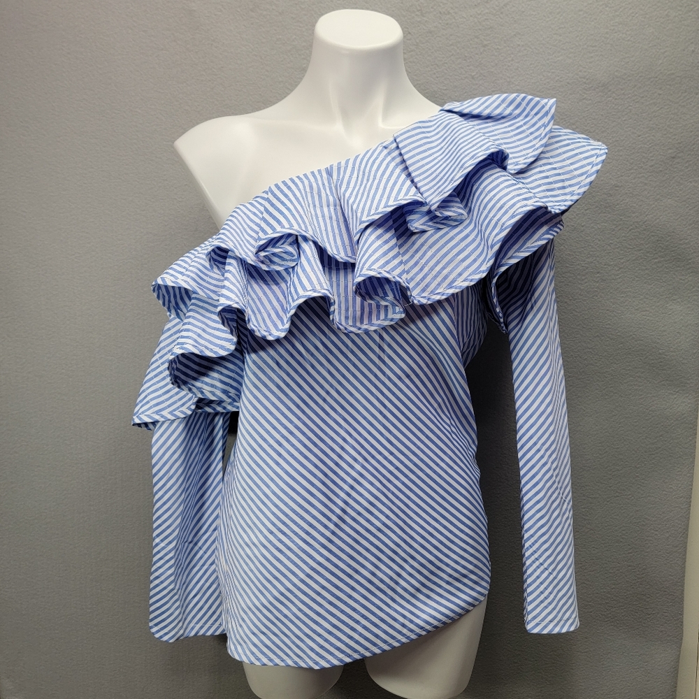 CHIC WISH ONE SHOULDER TOP. SIZE S - Picture 2 of 8